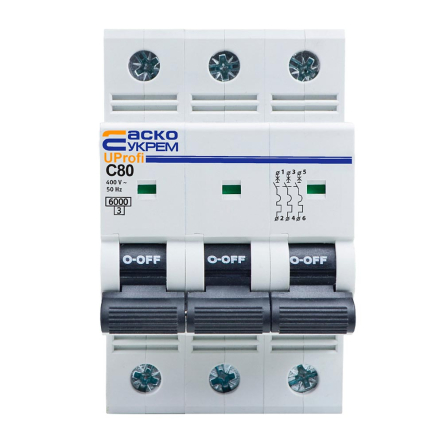 Автоматический выключатель АСКО-УКРЕМ ВА UProfi 3P, 80А С, 6кА, A0010210121 - 1