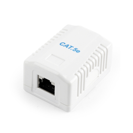 Розетка однопортова із екраном Cablexpert NCAC-1F5E-01, RJ45, 5Е cat, зовнішня - 1
