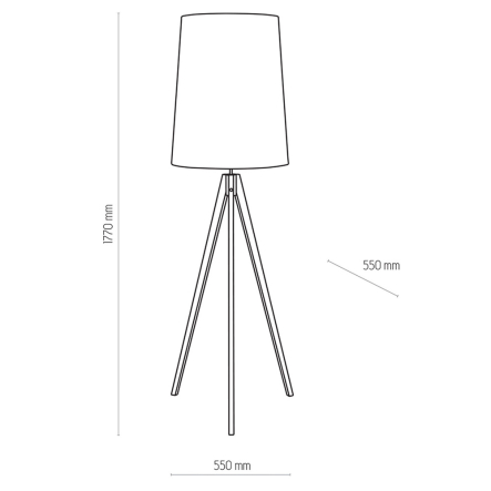 Торшер TK-lighting WALZ 5047, 1xE27х60 Вт, D 50 см, H 165 см, белый