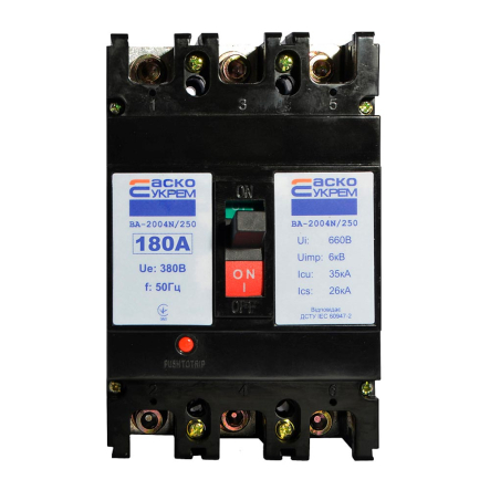 Автоматичний вимикач АСКО-УКРЕМ ВА-2004N/250 3р, 180А, A0010040071 - 1