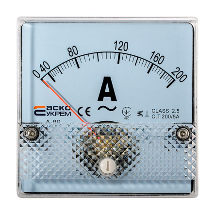 Амперметр АСКО-УКРЕМ А-80, AС 200/5А 80х80, A0190010051 - 1