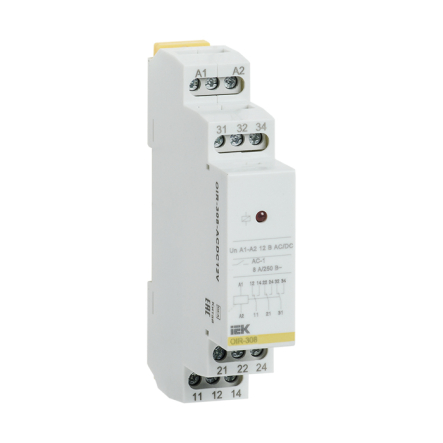 Промежуточное реле IEK OIR 3 конт. (8А) 12 В AC / DC, OIR-308-ACDC12V - 1