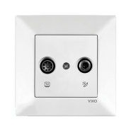 Розетка TV+SAT прохідна 11 DB VIKO Meridian, 90970087-WH, біла