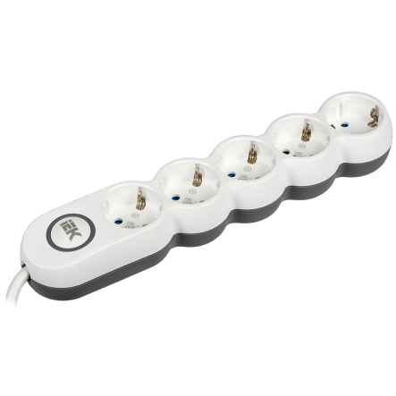 Удлинитель IEK UNO У05В 5 мест 2P+PE, 1,5м 3х1,5мм2 16А/250В, WYP53-16-05-D15-ZK - 1