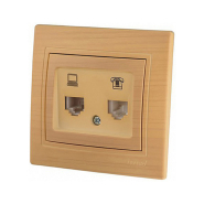 Розетка комп'ютерна +TF Lezard MIRA, Клен, 701-4747-143