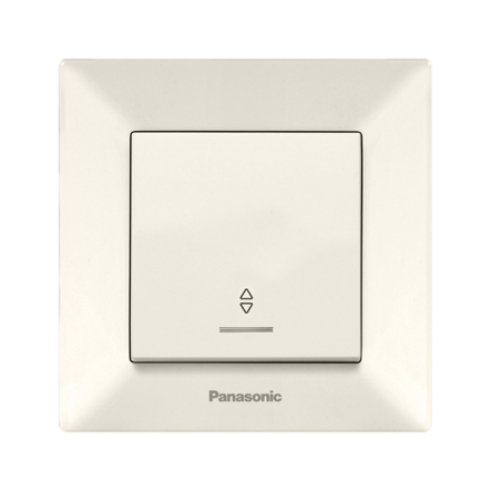 Вимикач одноклавішний прохідний з підсвічуванням Panasonic Arkedia Slim, крем, 00042BG - 1