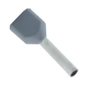 Наконечник втулковий TNSy 5500125, TE7510, з ізоляцією, для 2-х дротів, сірий (упак. - 100 шт.)