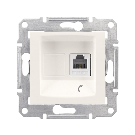 Розетка телефонная RJ11 Schneider Electric Sedna, слоновая кость, SDN4101123 - 1
