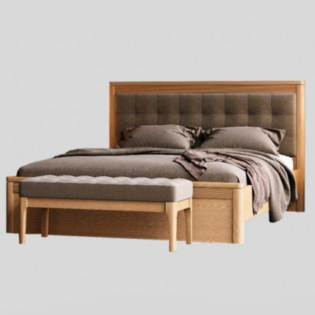 Кровать Мебус Прайм Модест 160х200мм, 1735х2135х1100 мм, дуб, ваниль - 1