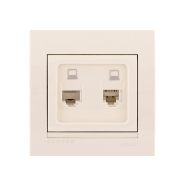 Розетка Lezard DERIY комп'ютерна подвійна, крем, 702-0303-141