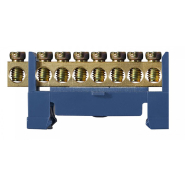 Нулевая шина с изолятором на Din-рейку АСКО-УКРЕМ ВС-508, 6х9 8 отверстий, A0150120033