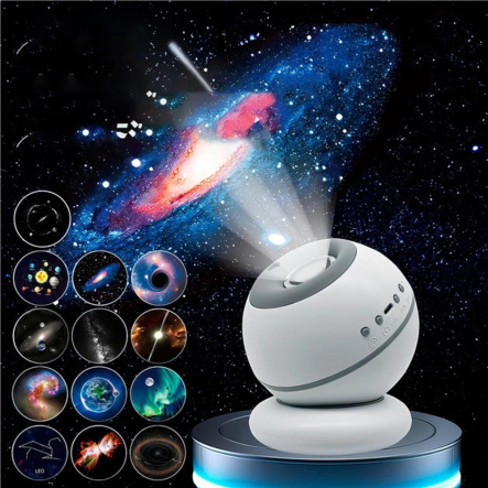 Проектор звездного неба с вращением на 360°, 7 слайдов, от USB