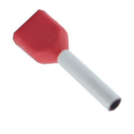 Наконечник втулочный TNSy 5500130, ТЕ 1512, с изоляцией, для 2-х проводов, красный (упак. - 100 шт.) - 1
