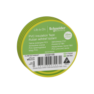 Изолента ПВХ 19мм х 20мм жёлто-зелёная SCHNEIDER