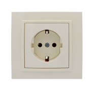 Розетка із заземленням EL-BI Zena, крем, 500-010300-217