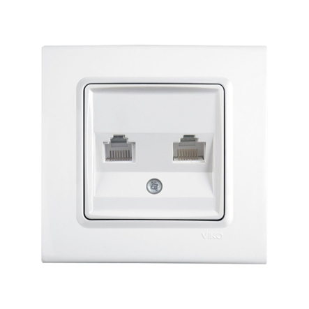 Розетка комп'ютерна подвійна VIKO LINNERA, 90400034, біла - 1