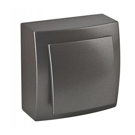 Выключатель одноклавишный накладной антрацит NILSON Themis, 26161001 - 1