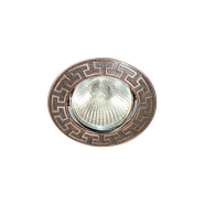 Светильник точечный Feron DL1008, MR11, G4, круг, греческий орнамент, античная медь