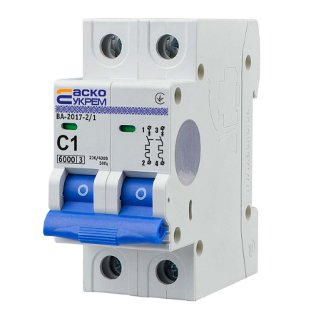 Автоматический выключатель АСКО-УКРЕМ ВА-2017 2р, 1А С, A0010170033
