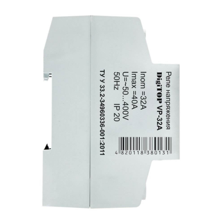 Реле напруги DigiTOP VP-32A, 32А, однофазне, цифрове - купити тут | ☎ (050) 456-56-13