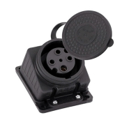 Розетка наружной установки наклонная трехфазная LEZARD, 3Р+Е, 3х32А, 380V, каучук, 332-0100-0202