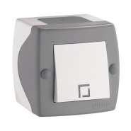 Вимикач 1кл накладний Mono Electric, OCTANS, сірий, 104-020001-100