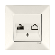 Розетка телефонная RJ11 VIKO Meridian, 90970213, крем