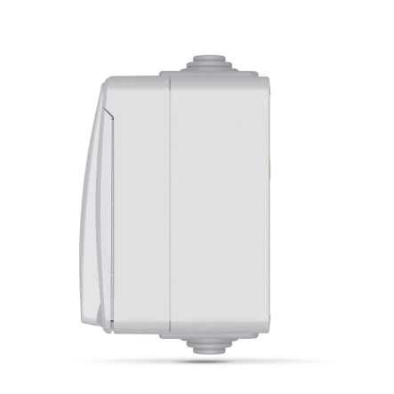 Розетка наружная 1-я с заземлением и 1 кл. выключатель VIDEX BINERA, серая, IP65, VF-BNW3-G - 3