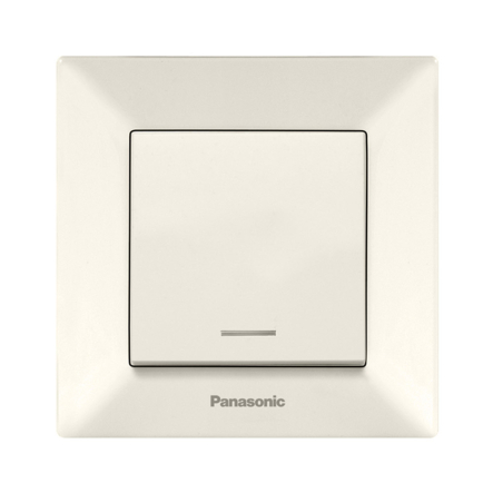Выключатель двухполюсный 16А, Panasonic Arkedia Slim, крем, 00432BG - 1