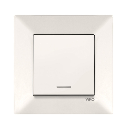 Выключатель 1 кл. с подсветкой VIKO Meridian, 90970219, крем - 1