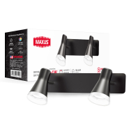 Спотовый светильник на 2 лампы MAXUS MSL-02W, 8W, 4100K, черный