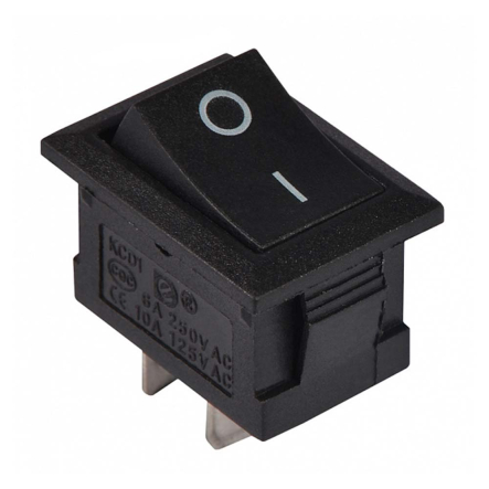Переключатель 1 клав. АСКО-УКРЕМ KCD1-101 B/B, черный, A0140040050 - 1