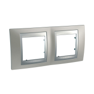 Рамка 2-місна нікель матовий/алюміній Schneider Electric Uniсa TOP, MGU66.004.039