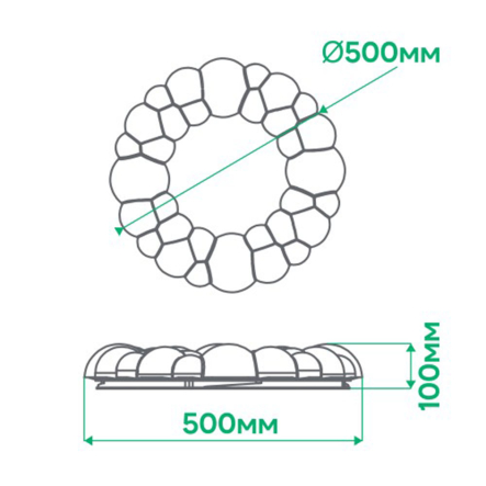 Светильник LED ARDERO AL6045ARD 72W, 5400Lm, 2700K-6500K, круг 500х500х100мм, ASTER, 7877