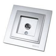 Розетка TV прохідна із заземленням Mono Despina без шторок без кришки срібляста 102-212105-137