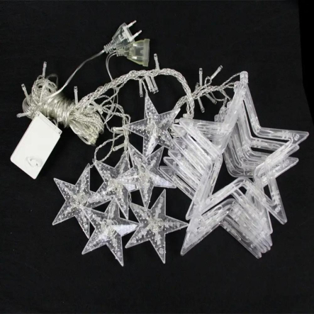 Гирлянда штора Звезды, 3*1 м, золотые, 8 режимов мерцания, ZABI-6