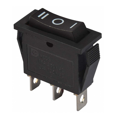 Переключатель 1 клав. перекидной, черный, KCD3-103 B/B, АСКО-УКРЕМ, A0140040031 - 1