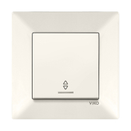 Вимикач 1 кл. прохідний з підсвіткою VIKO Meridian, 90970263-WH, крем