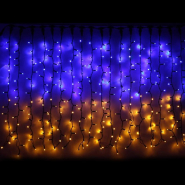 Гірлянда зовнішня DELUX, CURTAIN, 1,5x1м, 288LED, синьо-жовта/чорна, IP44