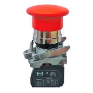 Выключатель кнопочный металлический Промфактор FP4-BC42 1NC, Грибок, без фиксации, красный