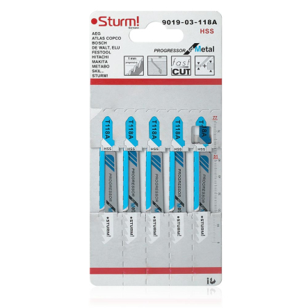 Пилки для лобзика Sturm 9019-03-118A металл (уп. 5шт)
