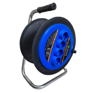 Колодка котушка FAR для подовжувача 50 м із заземленням (без дроту) F281 Синя