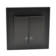 Вимикач 2кл. прохідний, Mono Electric, DESPINA, графіт, 102-202023-111