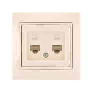 Розетка компьютерная Lezard MIRA двойная, крем, 701-0303-141