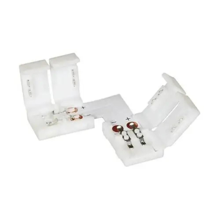 Коннектор для светодиодных лент Biom OEM №19 8mm 2зажима +плата угол - 1