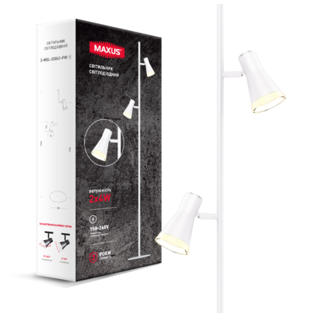 Спот светильник на 2 лампы MAXUS MSL-02F, 8W, 4100K, белый - 1