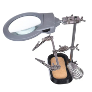 Держатель "Третья рука" ZD-10MB c подсв., 2 Х 90мм + подставка паяльника