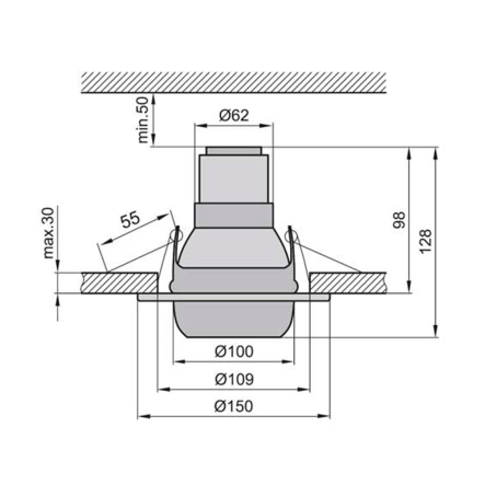 Светильник точечный поворотный Brilux OG-RR8000-60, R80, E27, латунь