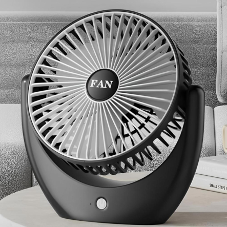 Вентилятор портативний LY-853, 5Вт (20×20×10см), от USB, чёрный
