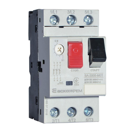 Автоматический выключатель защиты двигателя АСКО-УКРЕМ ВА-2005 М01, 0,1-0,16А, A0010050013 - 1